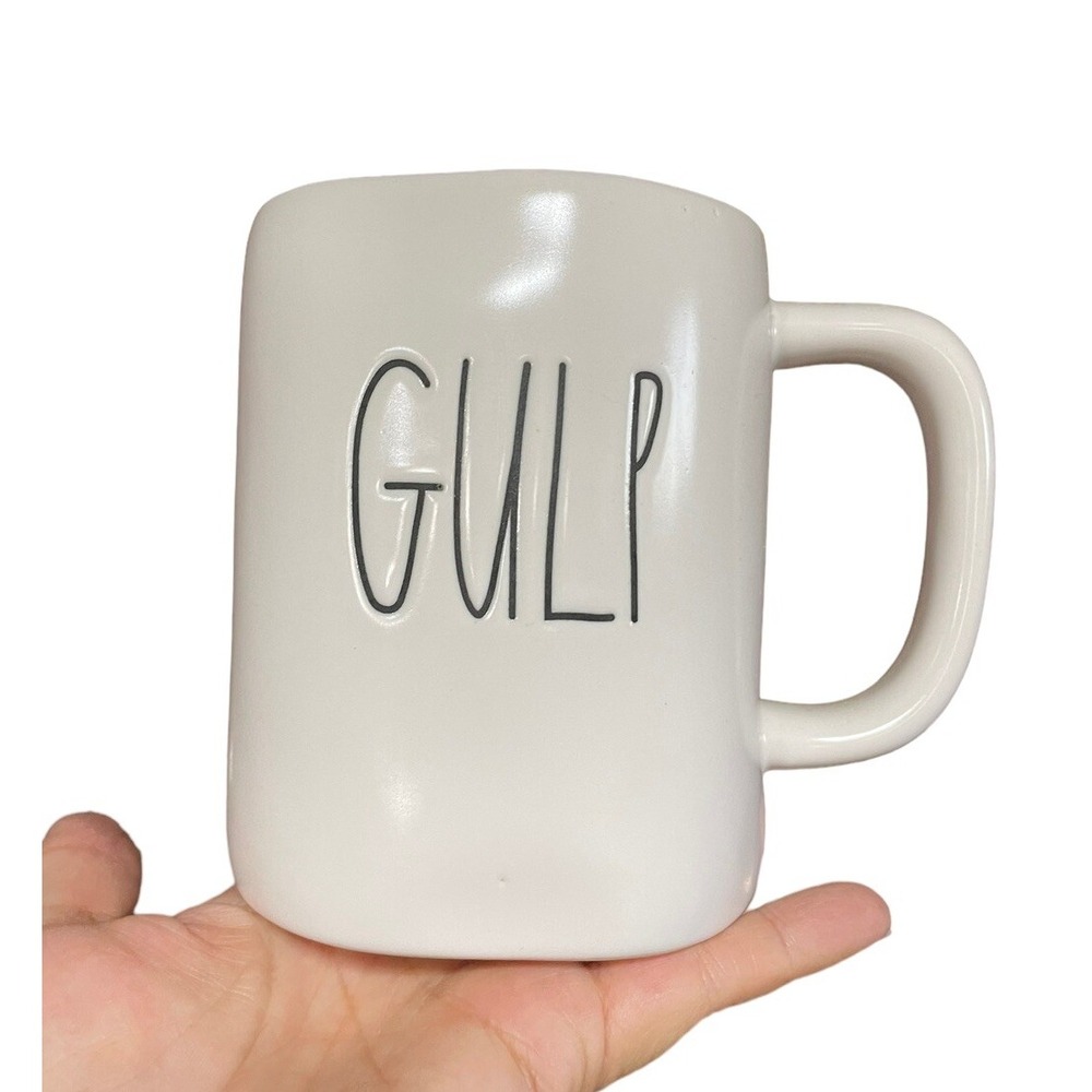 Rae Dunn Artisan‎ Collection By Magenta "GULP" Coffee Tea Mug, White, 213